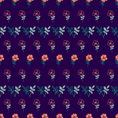 Floral seamless vector pattern with hand drawn elements