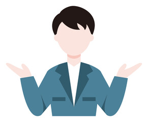 案内をする人物のビジネスイラスト