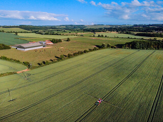 Agriculture - Farming - Aerial view of farmland near Malton in North Yorkshire in northeast England. © mrallen