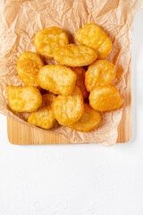 chicken nuggets on the white