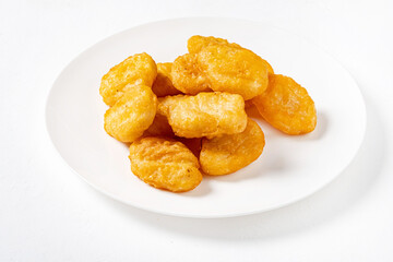 chicken nuggets on the white