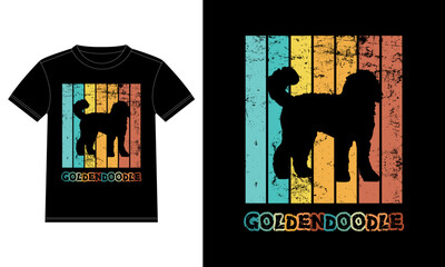 Funny Goldendoodle Vintage Retro Sunset Silhouette Gifts Dog Lover Dog Owner Essential T-Shirt
