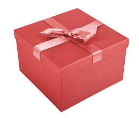 Colorful gift box isolated on white.