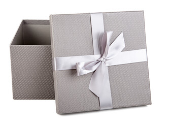 Colorful gift box isolated on white.