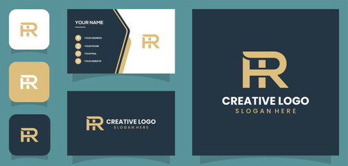 Fototapeta premium vector grapik HR or H R letter alphabet logo 