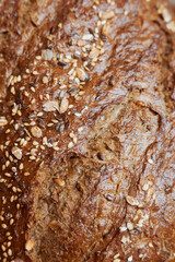 A vertical shot of freshly baked bread