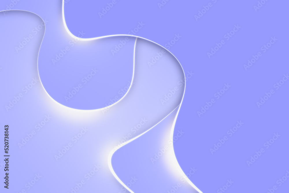 Poster Abstract white fantasy background with waves and lines. Design and landing page concept. 3D Rendering.