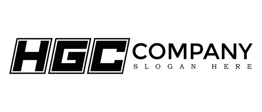 HGC three Letter Rounded rectangle boxes shape element symbol digital initial technology Media business logo design, Vector Template