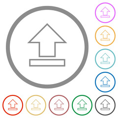 Upload outline flat icons with outlines