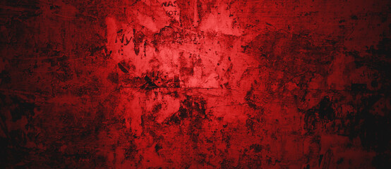 Dark red Wall Texture Background. Halloween background scary. Red and Black grunge background with scratches