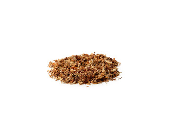 Dried smoking tobacco isolated on white background