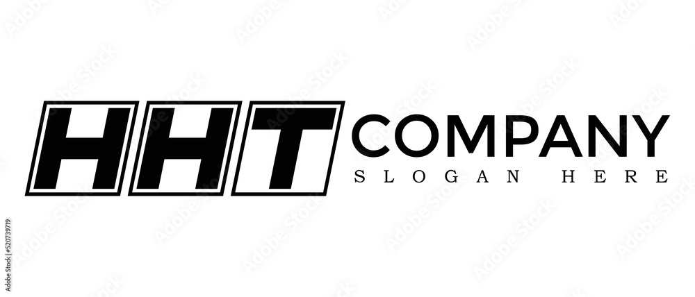 Poster hht three letter rounded rectangle boxes shape element symbol digital initial technology media busin