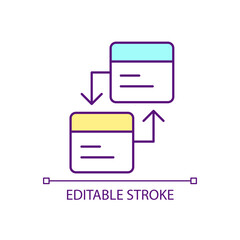 Integration RGB color icon. Software and programs interaction. Automation. Departments cooperation. Isolated vector illustration. Simple filled line drawing. Editable stroke. Arial font used