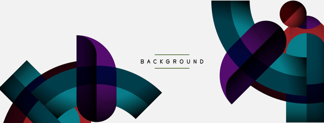 Trendy shapes, color minimal design composition, lines and shadows for wallpaper banner background or landing page