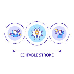 Multitasking skills loop concept icon. Business solution. Workflow optimization. Simplification abstract idea thin line illustration. Isolated outline drawing. Editable stroke. Arial font used