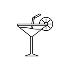 Juice line art summer holidays icon design template vector illustration