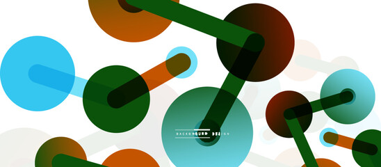 Abstract background. Round dots connected by lines. Trendy techno business template for wallpaper, banner, background or landing