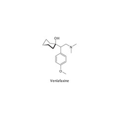 Pyrimethamine flat skeletal molecular structure DHFR inhibitor antibiotic drug used in dihydrofolate, folic acid, dhfr, methotrexate, leprosy treatment. Vector illustration.