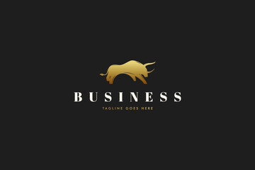 Classic bull logo with shiny bright gold color