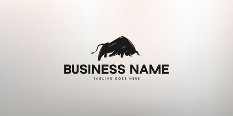 Bull butting logo with modern elegant feel