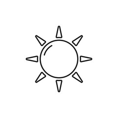 Sun line art summer holidays icon design template vector illustration