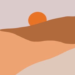 abstract landscape with mountains . abstract lines . beautiful landscape . beautiful palette . aesthetic . beautiful lines . pattern . illustration . 