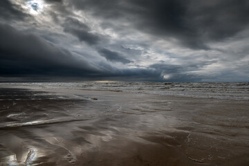 Dark clouds over Baltic sea.