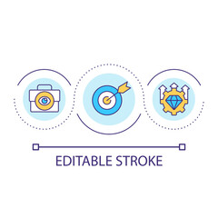 Career goal setting loop concept icon. Professional development abstract idea thin line illustration. Increase performance. Future career. Isolated outline drawing. Editable stroke. Arial font used