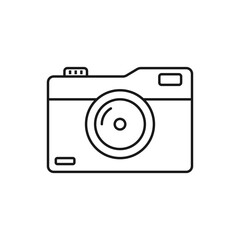 Camera line art summer holidays icon design template vector illustration