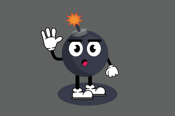 Illustration vector graphic cartoon character of cute mascot boomb with pose. Suitable for children book illustration and element design.