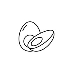 Boiled Egg line art foods and beverages icon design template vector illustration