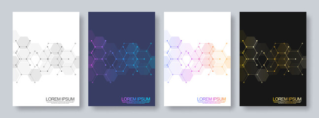 Abstract geometric background with hexagons shape pattern for a business brochure or cover book, page layout, flyer design, and poster template