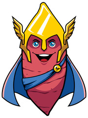Sweet Potato Superhero Mascot