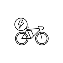 Bike line art ecology icon design template vector illustration
