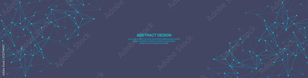 Fototapete abstract technology background of global network connection and communication with connecting the do