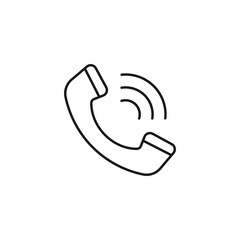 Phone Call line art contact us icon design template vector illustration