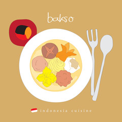 Bakso malang asia food illustration