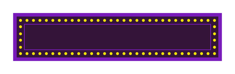 Marquee lights frame border design vector template.