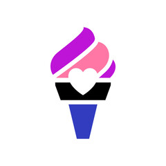 Symbol ice cream with genderfluid pride flag lgbt