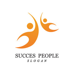 success people logo vector and illustration