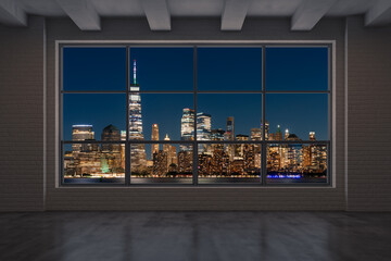 Downtown New York City Lower Manhattan Skyline Buildings. High Floor Window. Beautiful Expensive...