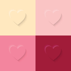 Love heart shape neumorphism 3d soft touch