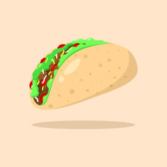 Isolated Mexican Taco Vector Illustration