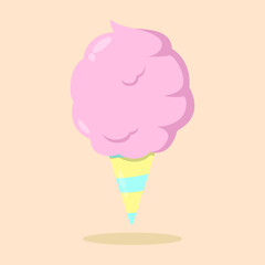 Pink Cotton Candy Vector Illustration