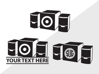 Fototapeta Sound Box Monogram SVG | Speakers Svg | Speaker Box Svg | Speaker Boombox Svg | Sound Box Clipart obraz