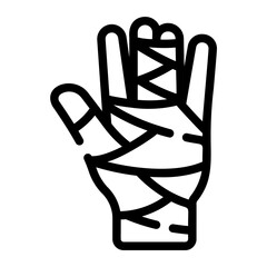 injured hand line icon