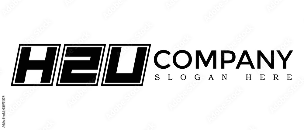 Poster hzu three letter rounded rectangle boxes shape element symbol digital initial technology media busin