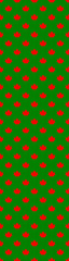 pattern of red maple leaves on a green background. template for application to the surface. Vertical banner for insertion into site.