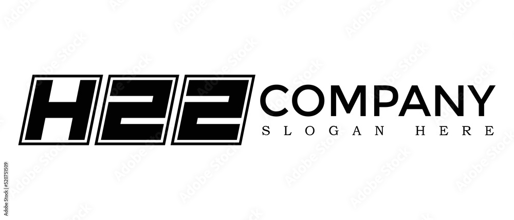 Poster hzz three letter rounded rectangle boxes shape element symbol digital initial technology media busin