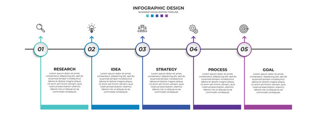 Business infographic design template with options, steps or processes. Can be used for presentation, diagram, annual report, web design, workflow layout
 - obrazy, fototapety, plakaty